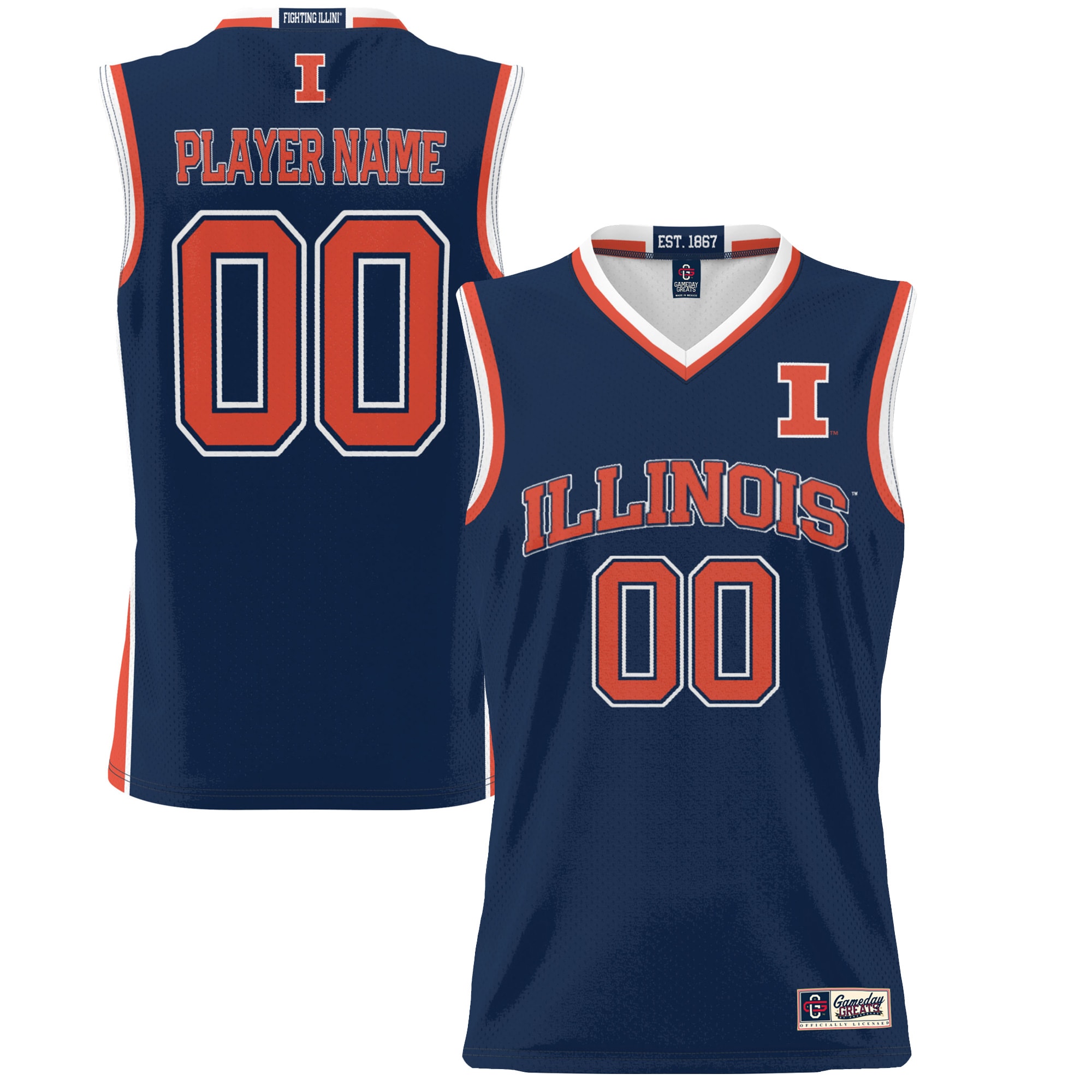 [NJP] Youth Illinois Fighting Illini GameDay Greats Lightweight NIL Pick-A-Player Women's Basketball Jersey - Navy