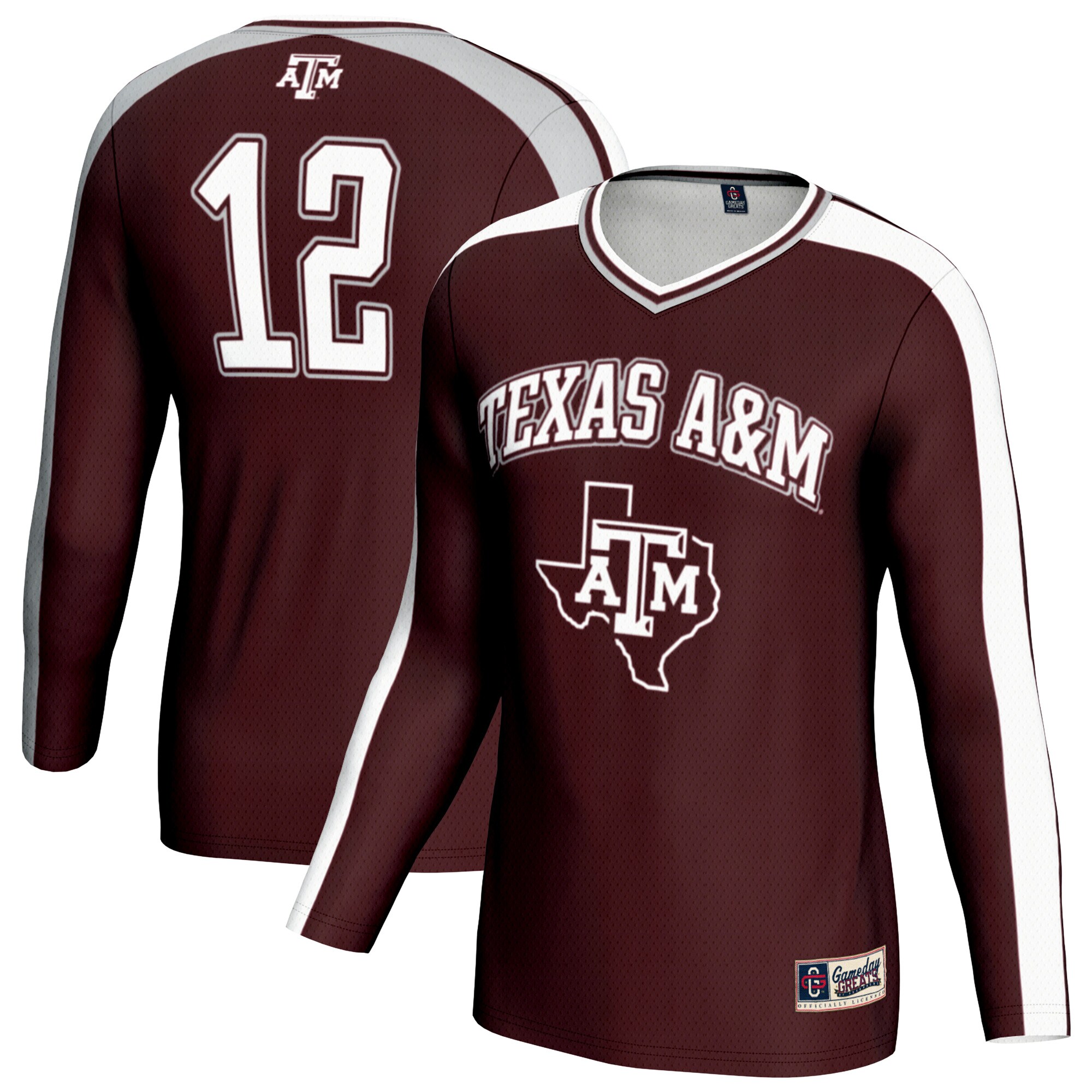 [DDG] Texas A&M Aggies GameDay Greats Unisex #12 Lightweight Volleyball Fashion Jersey - Maroon