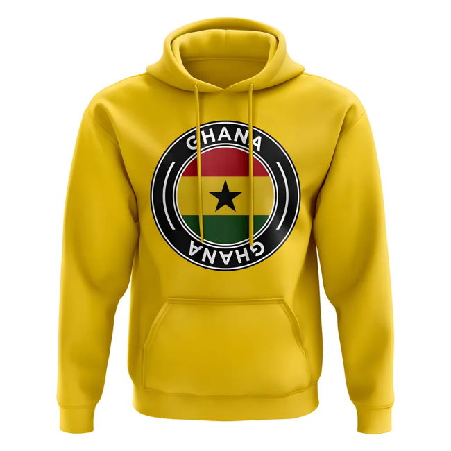 Aero-Dynamic Ghana Football Badge Hoodie (Yellow) Match-Ready