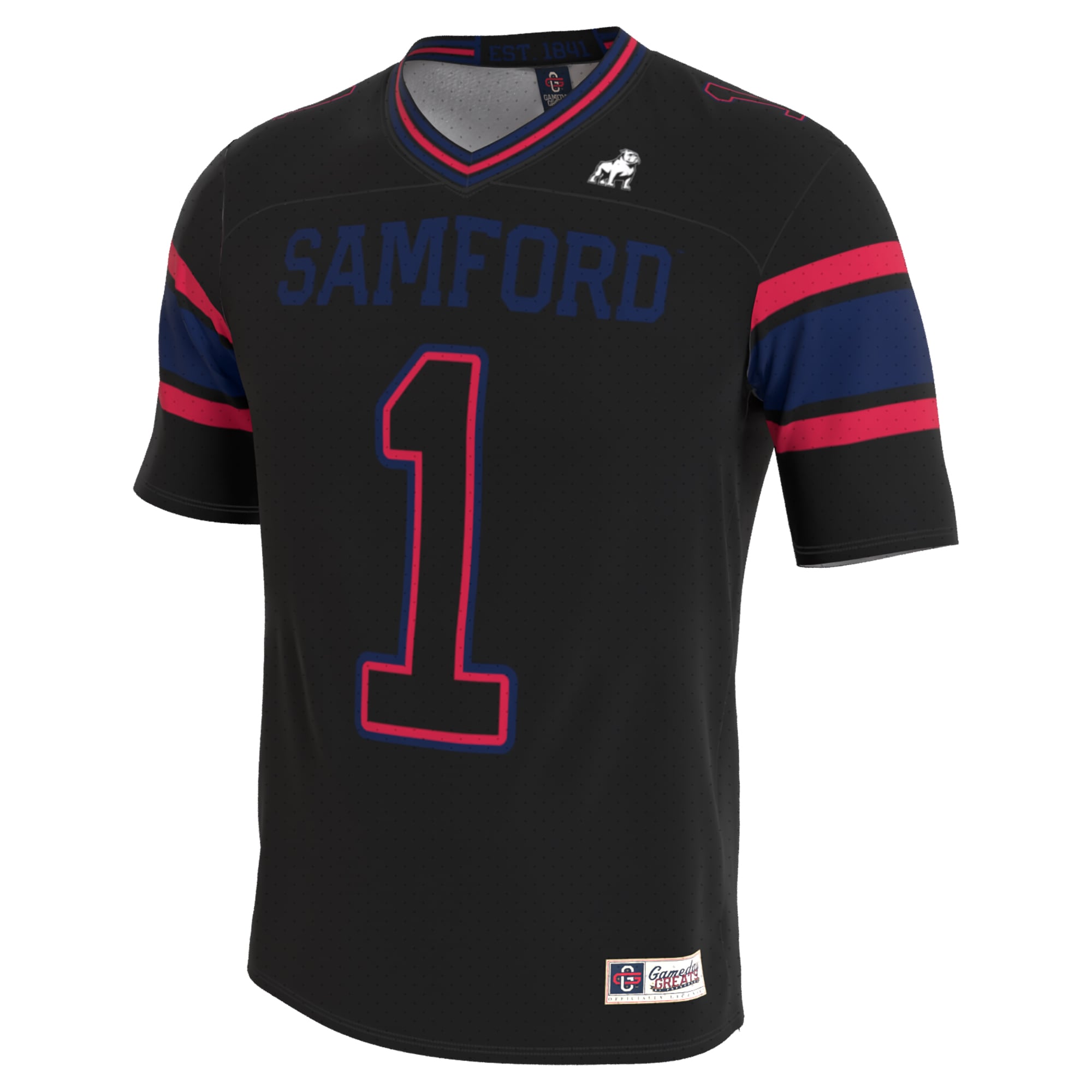 Unisex Black Samford Bulldogs Lightweight Collegiate Football Blackout Fashion Jersey