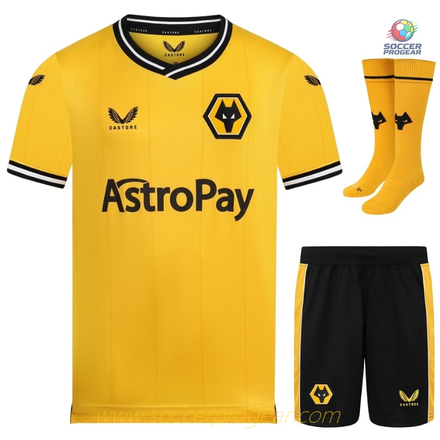 Wolverhampton 2023 2024 Home Kids Edition Kit Shirt