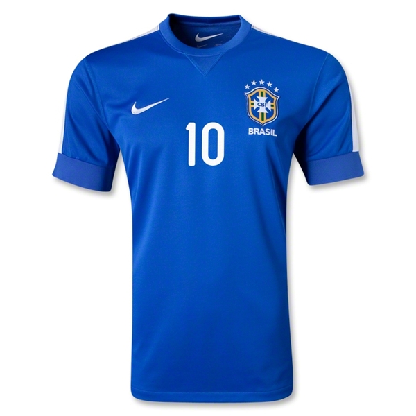 2013 Brazil 10 RONALDINHO Blue Away Jersey Shirt - Official Replica