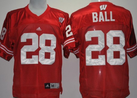 Men's None #28 Montee Ball Red 2024 team authorized game jersey Jersey