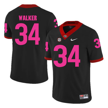 Men's UGA GA Black 2024 authentic Herschel Walker #34 replica Jersey