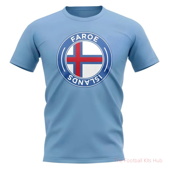 Faroe Islands Football Badge T-Shirt (Sky)