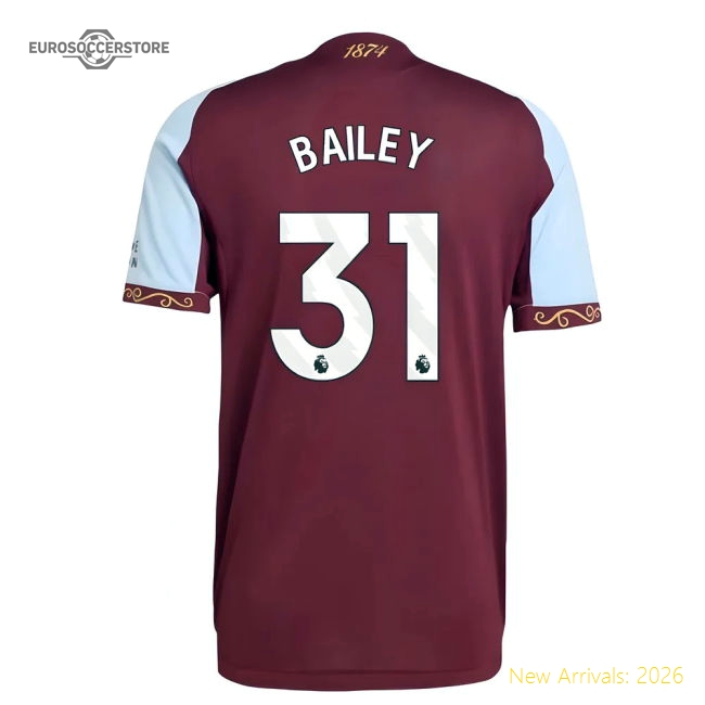 Aston Villa Epl Bailey Home Premium Jersey Umbro Pro Breathable