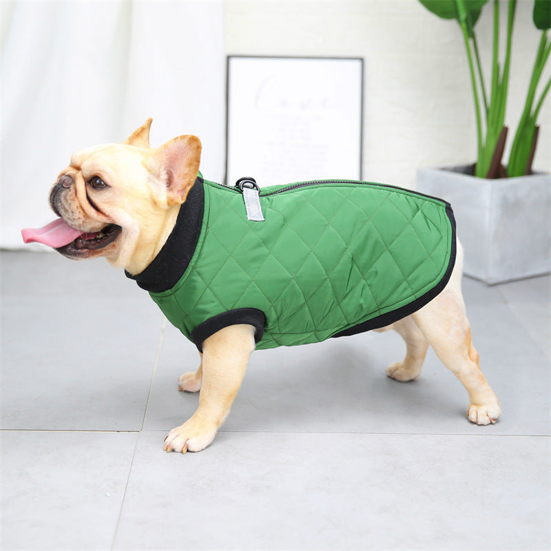 French Bulldog Quilted Vest With Leash Ring For French Bulldog (wj14) Practical Dog Gear