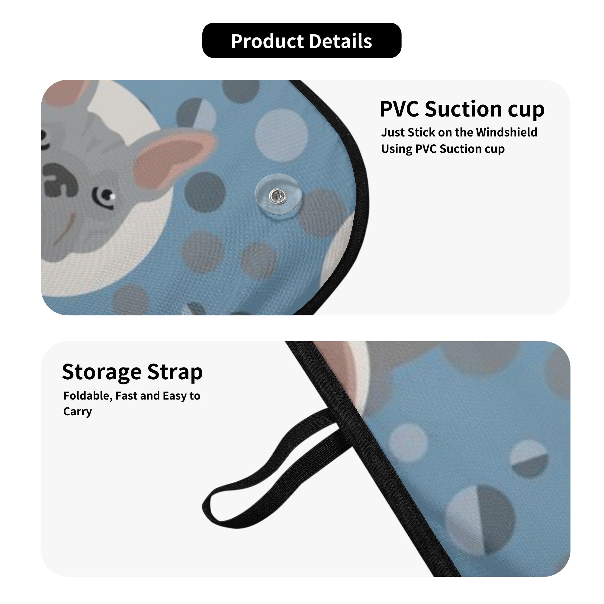 Cozy Trendy Frankie - Car Auto Sun Shade for Pet Enthusiasts Premium