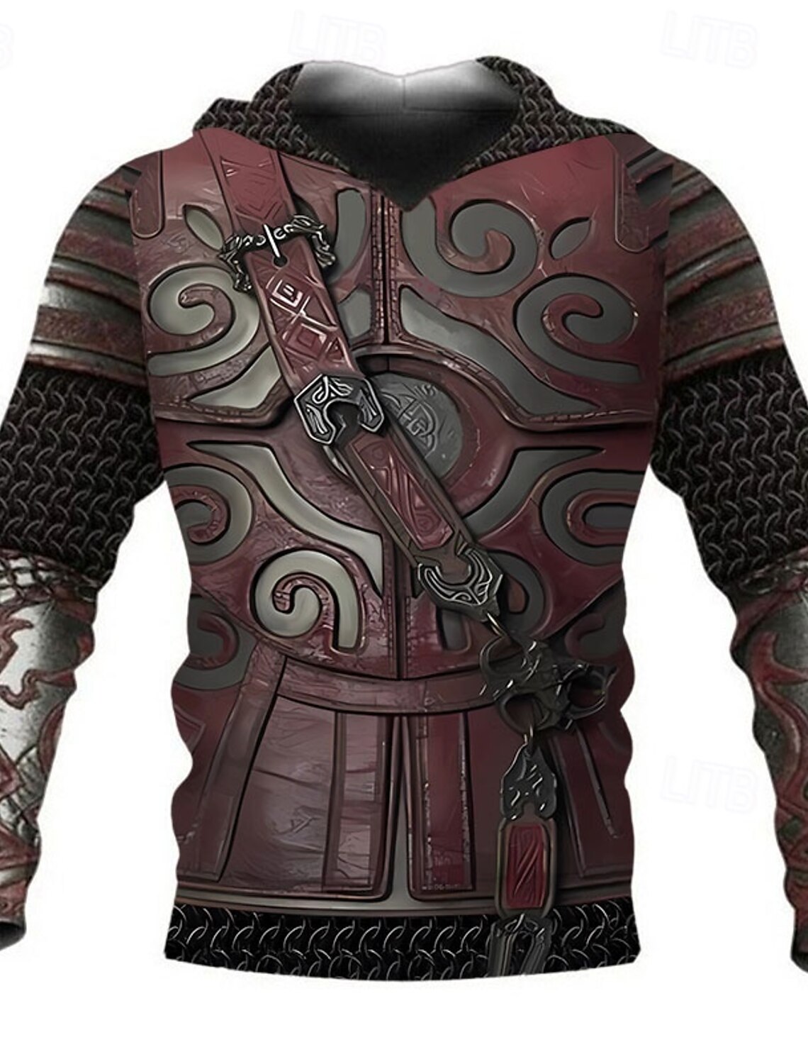 Men's Graphic Armor Viking Hoodie Hoodies Sweatshirt Sportswear Casual