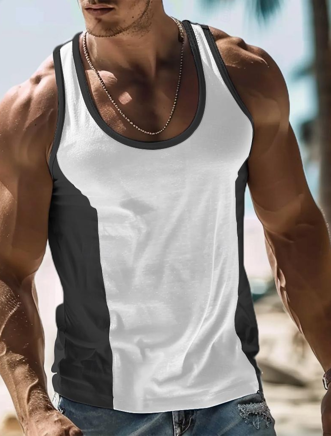 Men's Tank Top Vest Sleeveless Shirt Gym Muscle Tee Crew Neck Summer