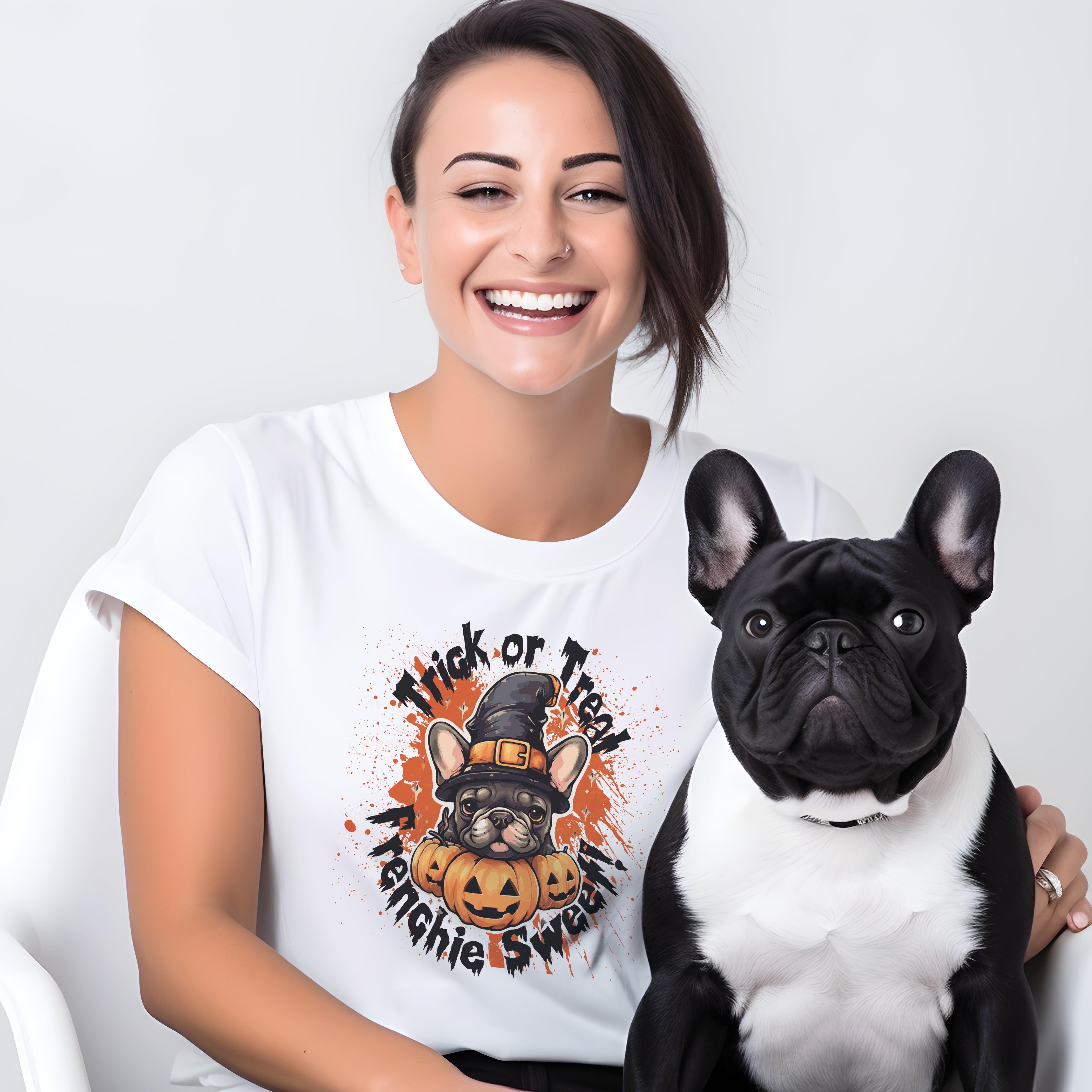 Cozy Adorable Frenchie Halloween Tee - Unisex T-shirt for Dog Owners