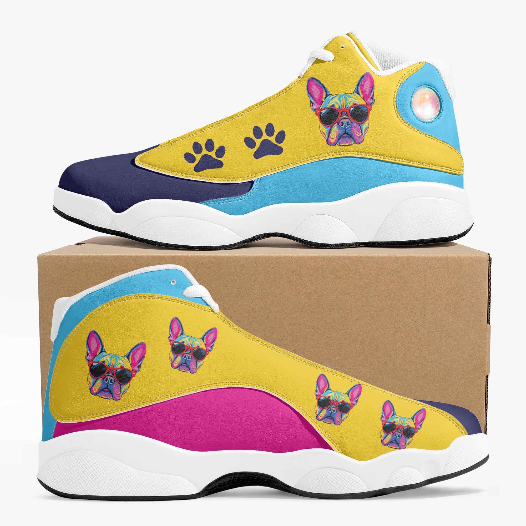 French Bulldog Lover Chanel Basketball Sneakers Stylish Walking Shoes