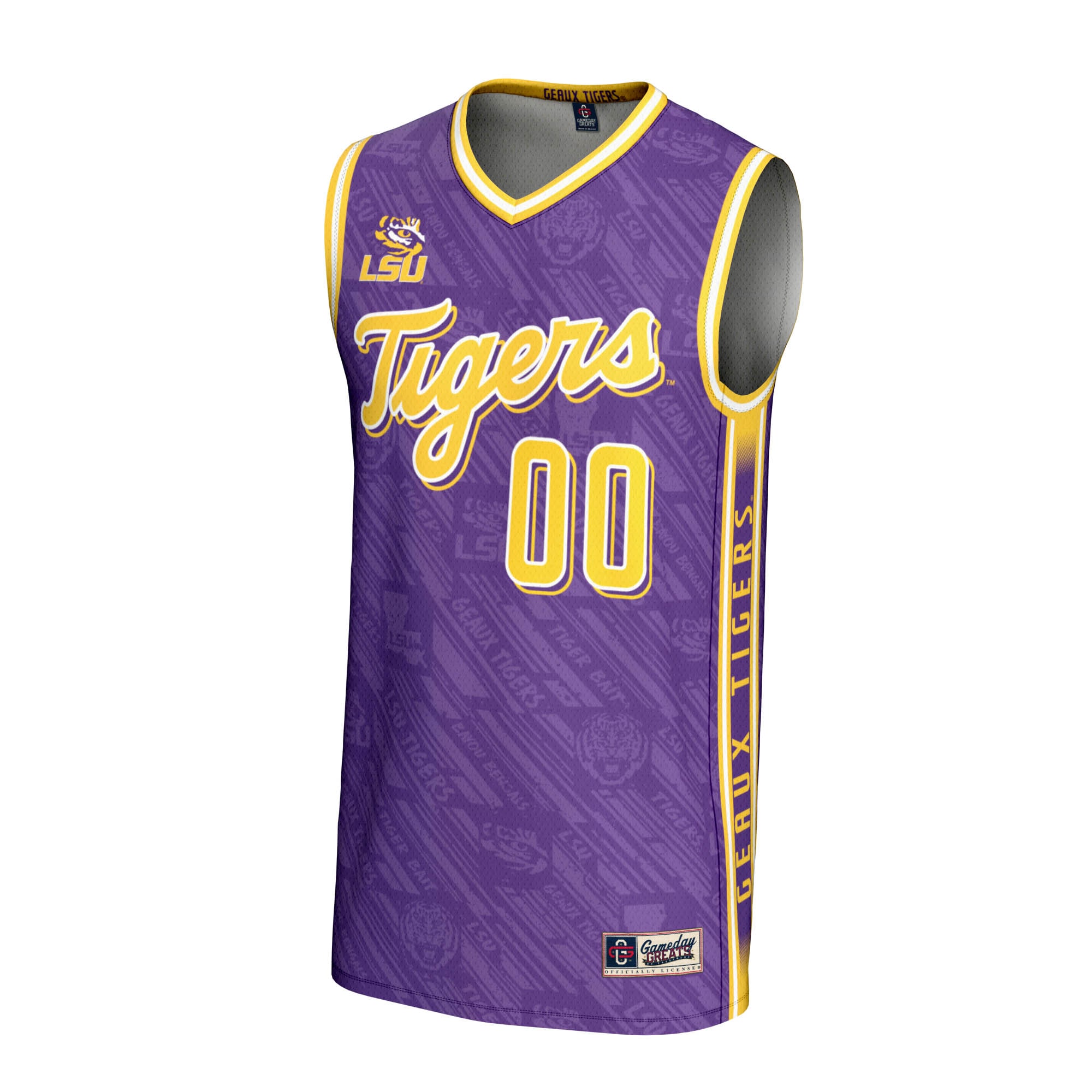 [NJP] LSU Tigers GameDay Greats Youth NIL Pick-A-Player Men's Basketball Highlight Print Lightweight Jersey - Purple