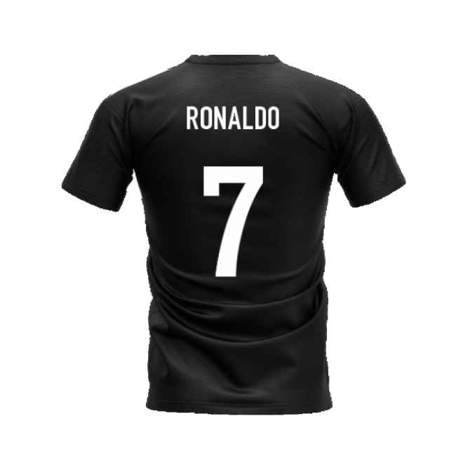 Football Cristiano Ronaldo Legend T Shirt Black Ronaldo #7 Ultra Co...