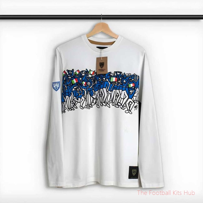 Italy Azzurri Fans Football LS Tee (White)