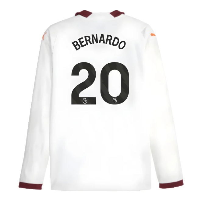 Adult 2023-2024 Man City Long Sleeve Away Shirt (BERNARDO 20)