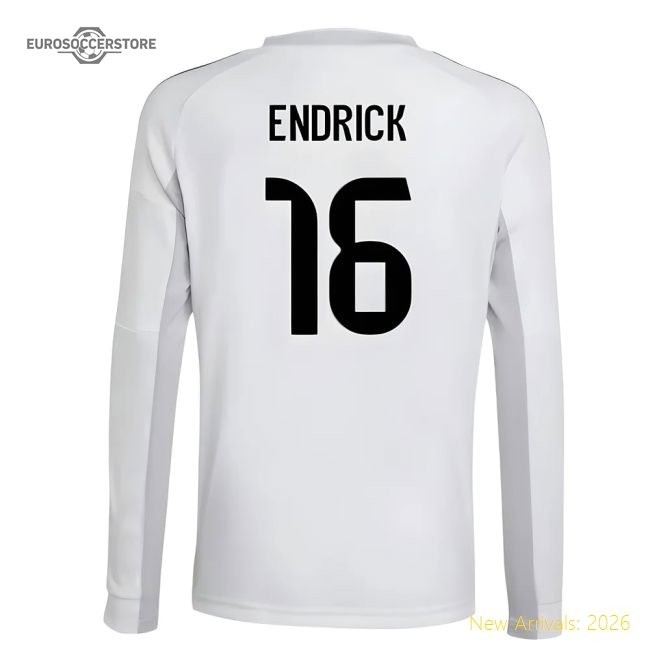 Outstanding 2025-2026 Real Madrid Long Sleeve Home Jersey (kids) (e