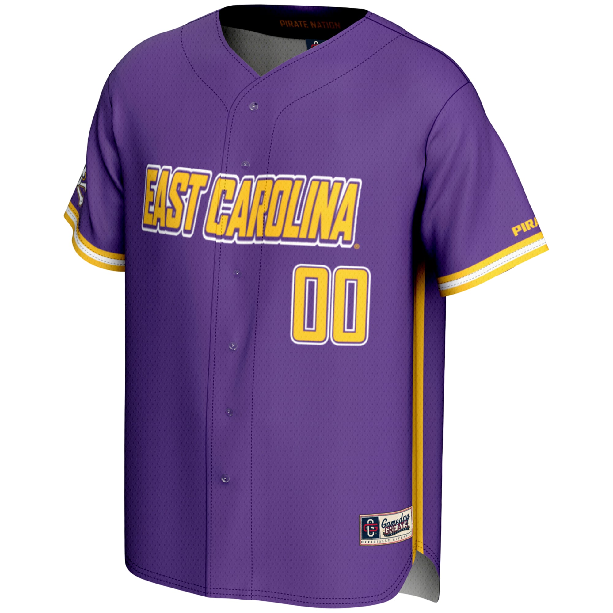 [NJP] ECU Pirates GameDay Greats NIL Pick-A-Player Lightweight Baseball Jersey - Purple