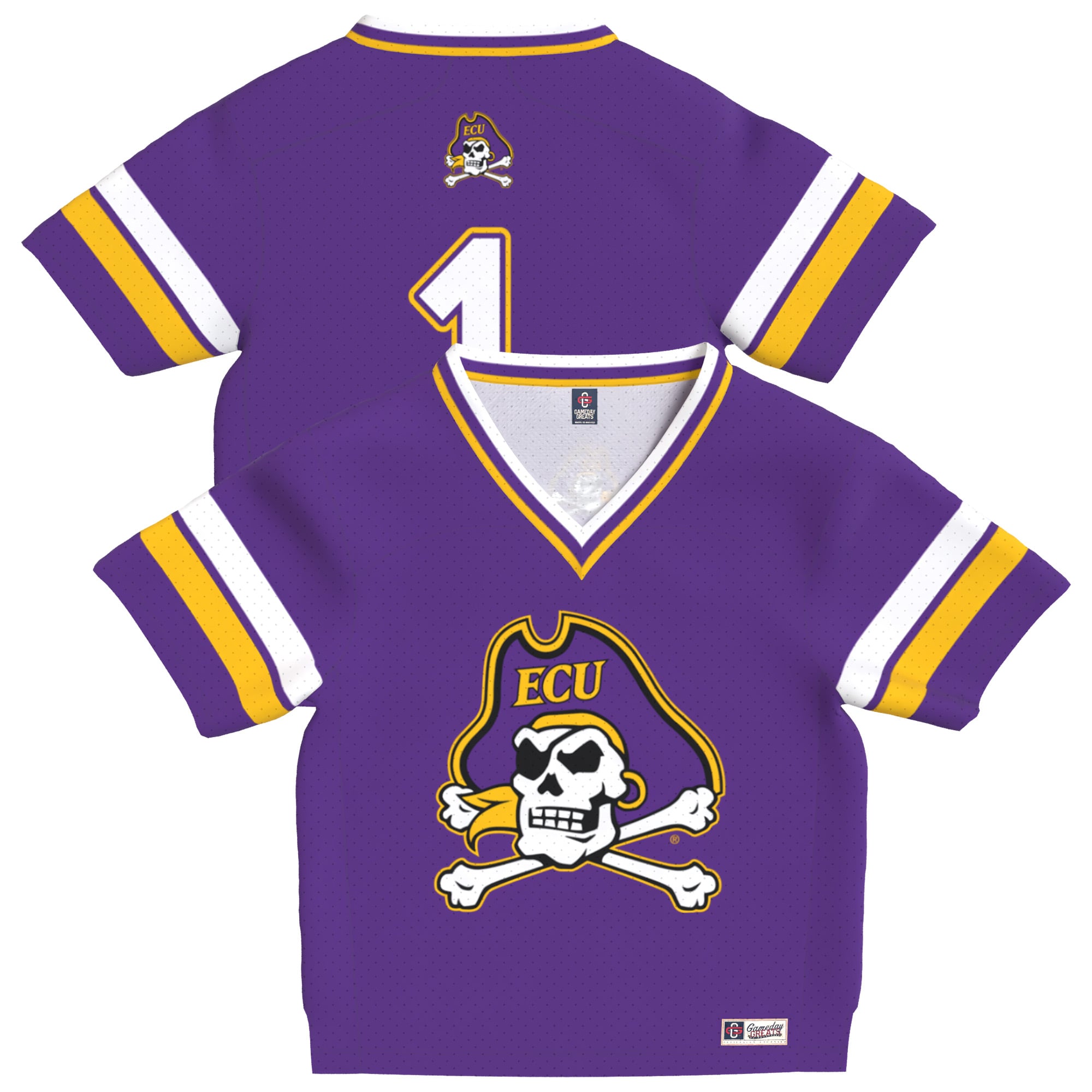 Toddler Purple ECU Pirates Lightweight Collegiate Football Fashion Jersey