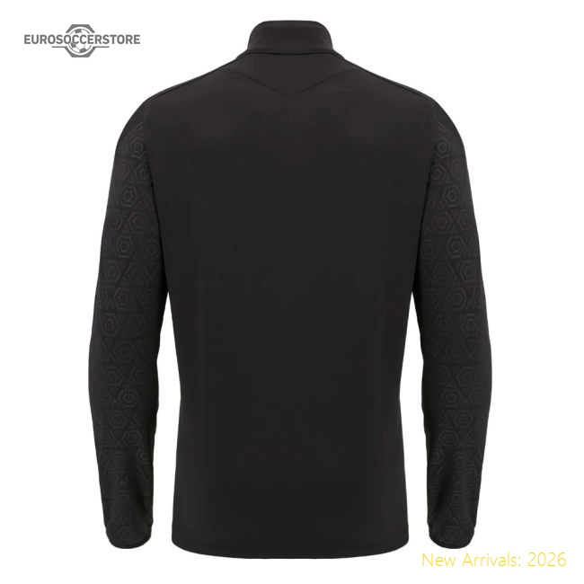 2024-2025 Wales WRU Rugby 1/4 Zip Training Top (Black) - Kids