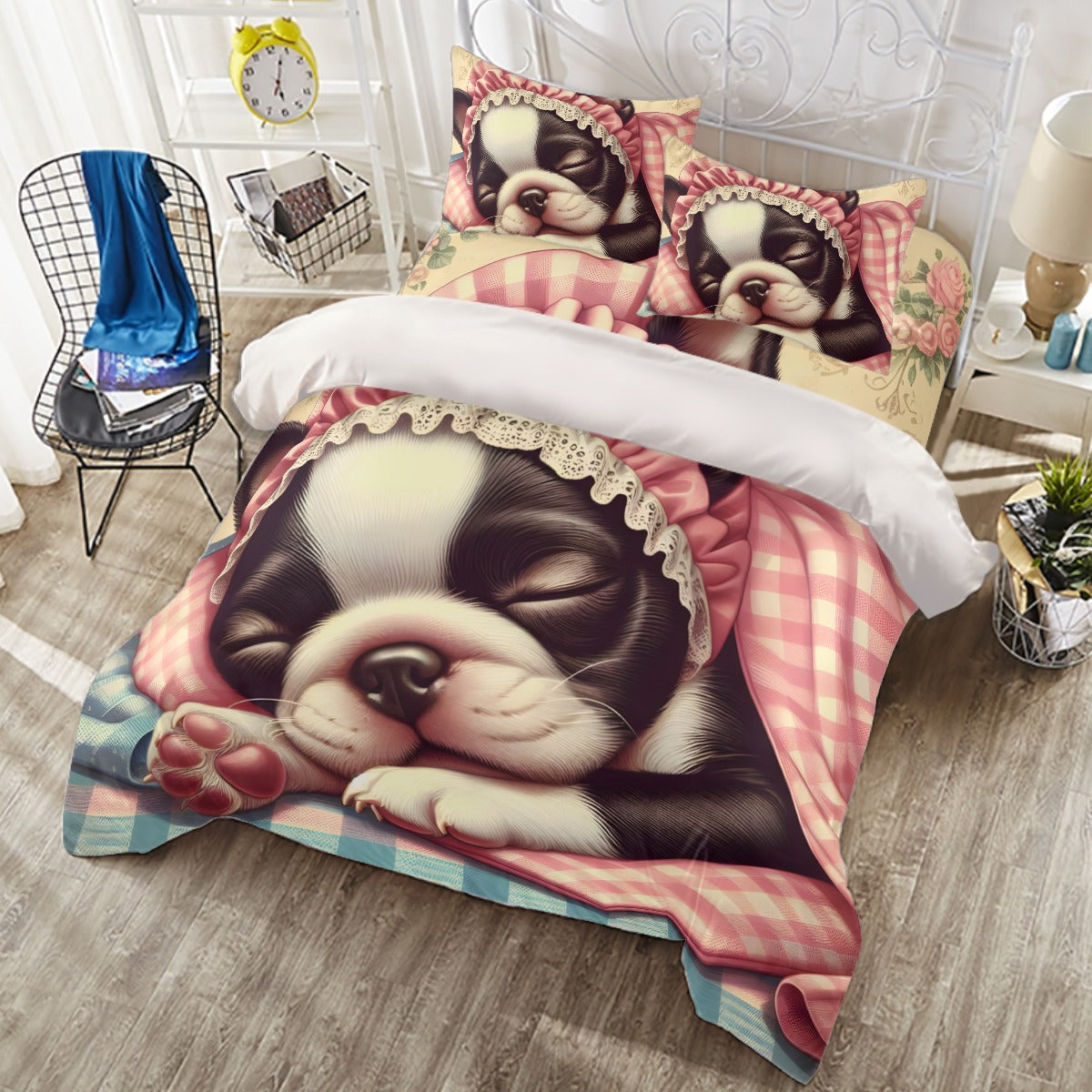 Hugo - Warm Duvet Cover Set For Boston Terrier Lovers Paw Protection