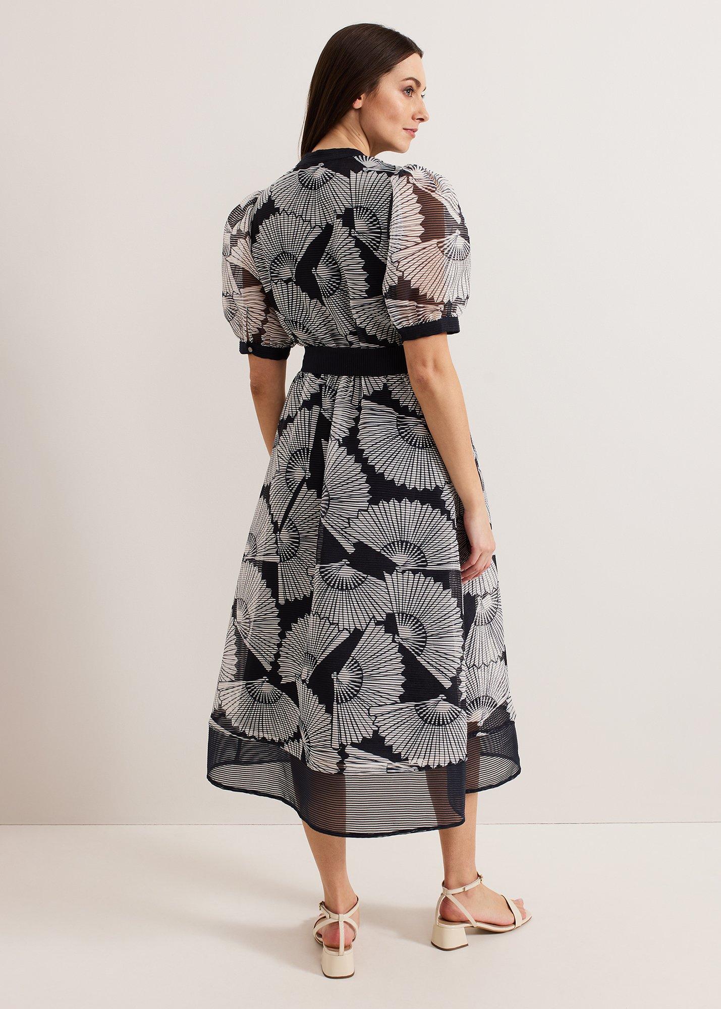Skylar Navy Print Midi Dress
