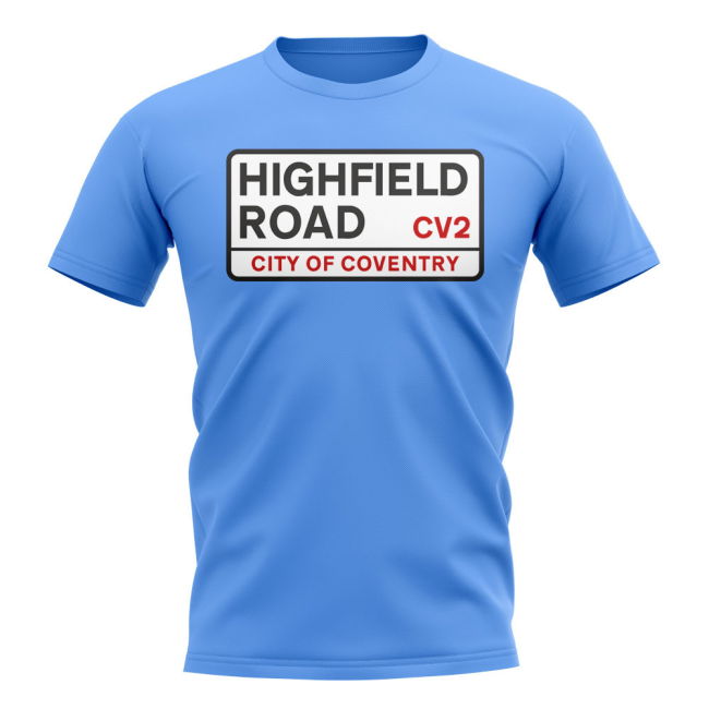 Coventry Highfield Road Street Sign (Sky Blue) | Sale Price