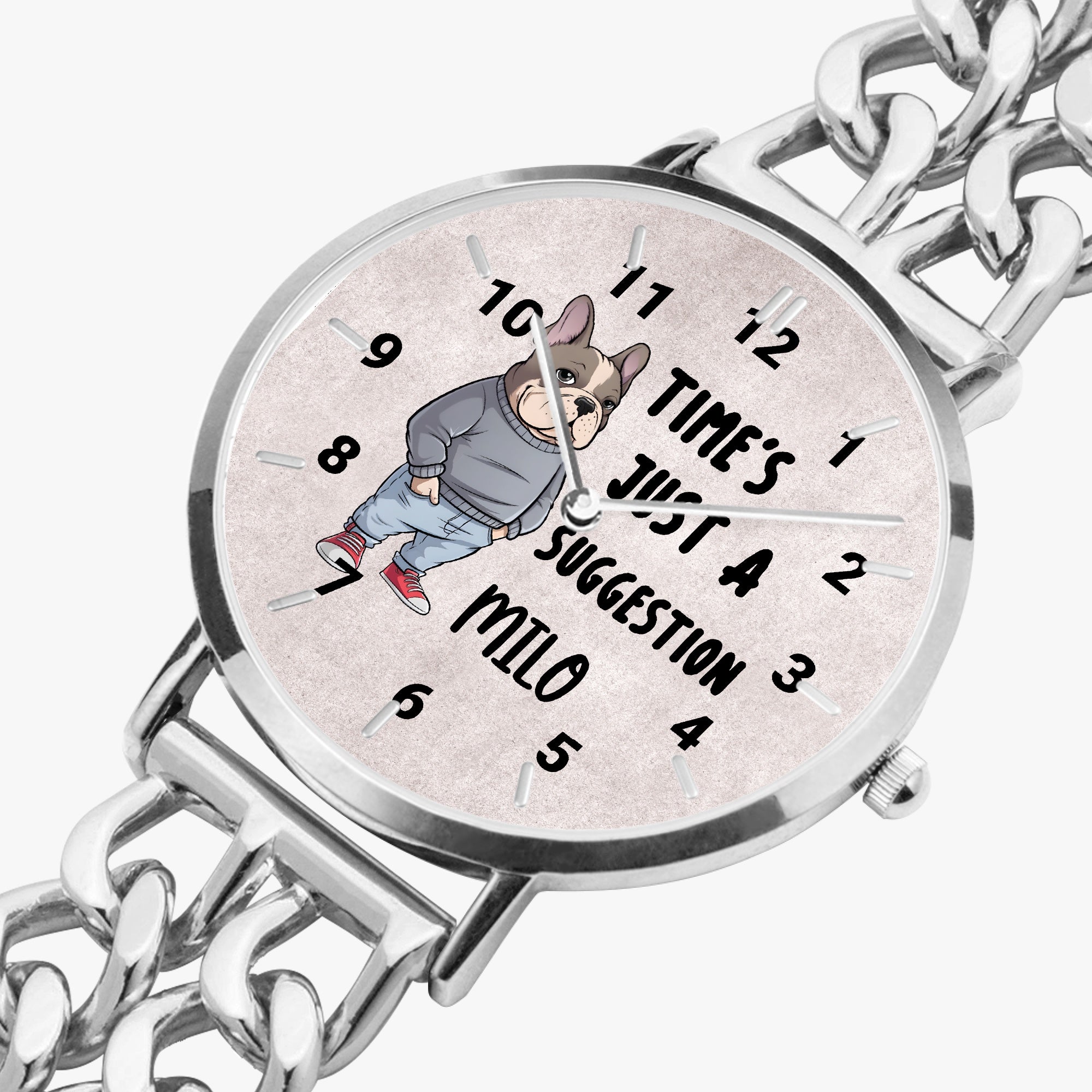 Personalized Chic Hollow Strap Watch For Frenchie Lovers Summer Wear