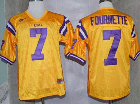 Men's LSU LA Tigers #7 Leonard Fournette Yellow 2024 alternate jersey