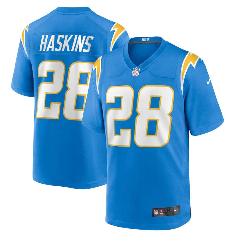 None Hassan Haskins LA Chargers Iconic Great Value Jersey Football App