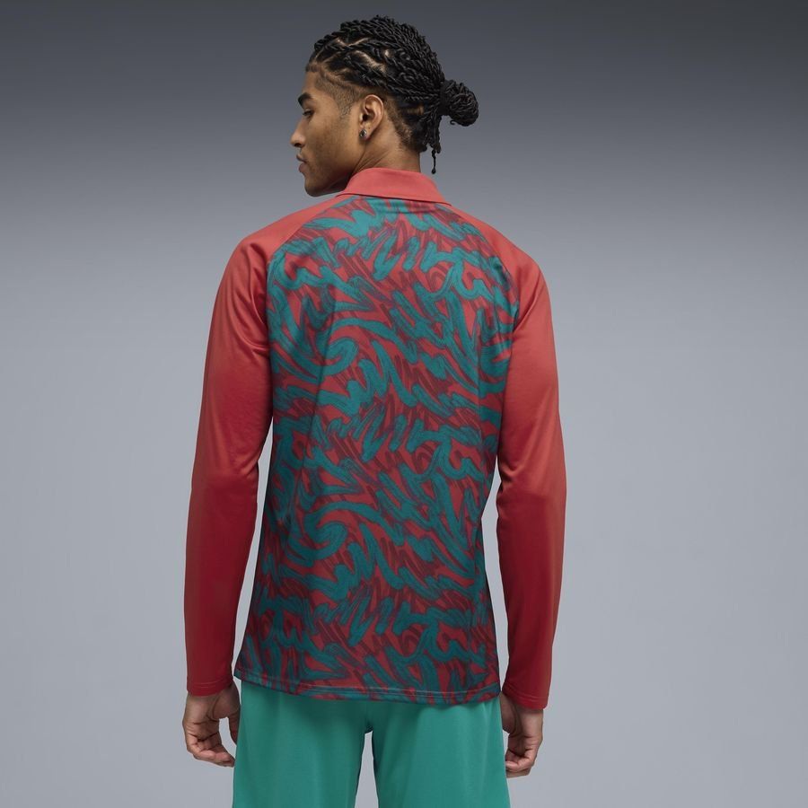 [EFKS] 2026 Portugal Pre Match Zip World Cup Club Red/Green Lagoon Training Jersey 1/4