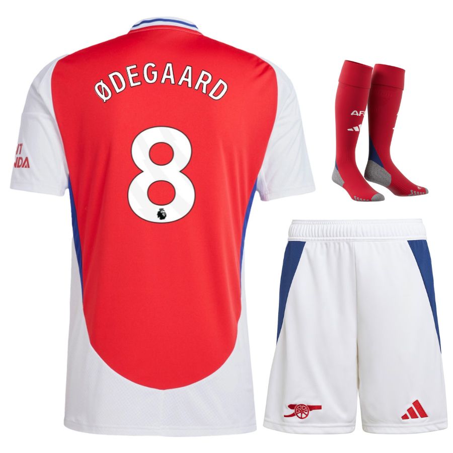 Arsenal Children's Home Kit Jersey 2024 2025 Ødegaard