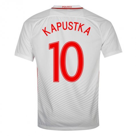 Poland Home 2016 Kapustka 10 Soccer Jersey Shirt - Official Replica