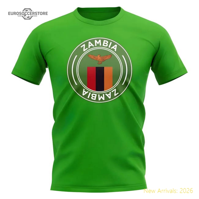 Zambia Football Badge T-shirt (green) - Official Design