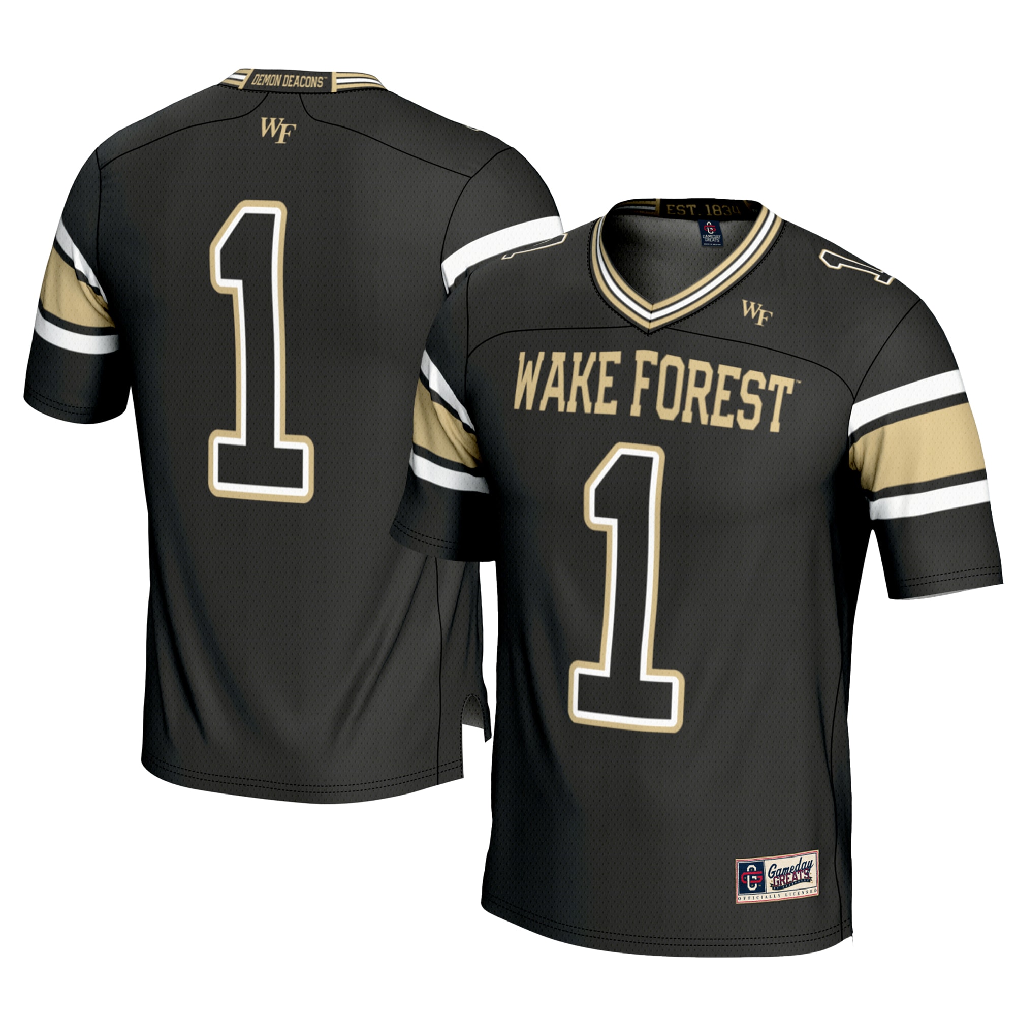 #1 Wake Forest Demon Deacons GameDay Greats Youth 2026/2027 Football Jersey - Black