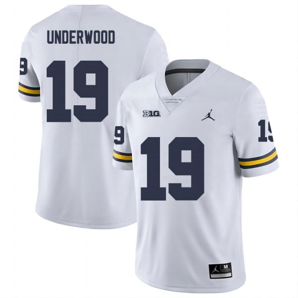 Men Michigan Wolverines #19 Bryce Underwood White Stitch Jersey