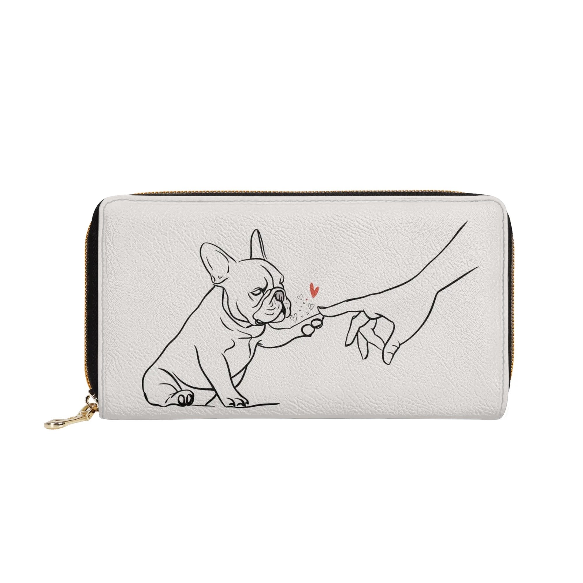 French Bulldog Molly Leather Zipper Wallet Comfy Pet Product