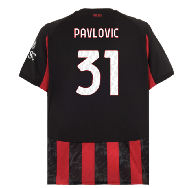 Durable Material Enthusiastic Acm Ac Milan Home Shirt Pavlovic #31...
