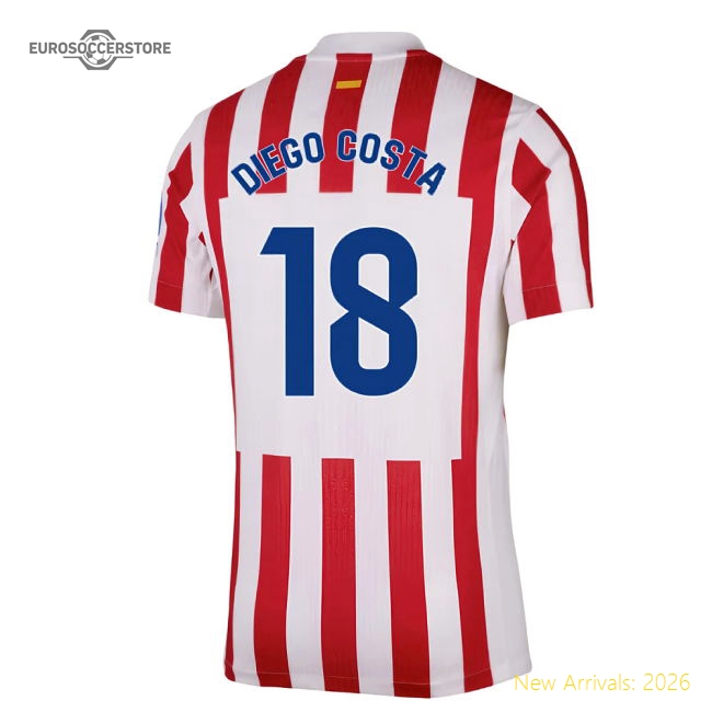 2025-2026 Atletico Madrid Home Player Issue (diego Costa 18)
