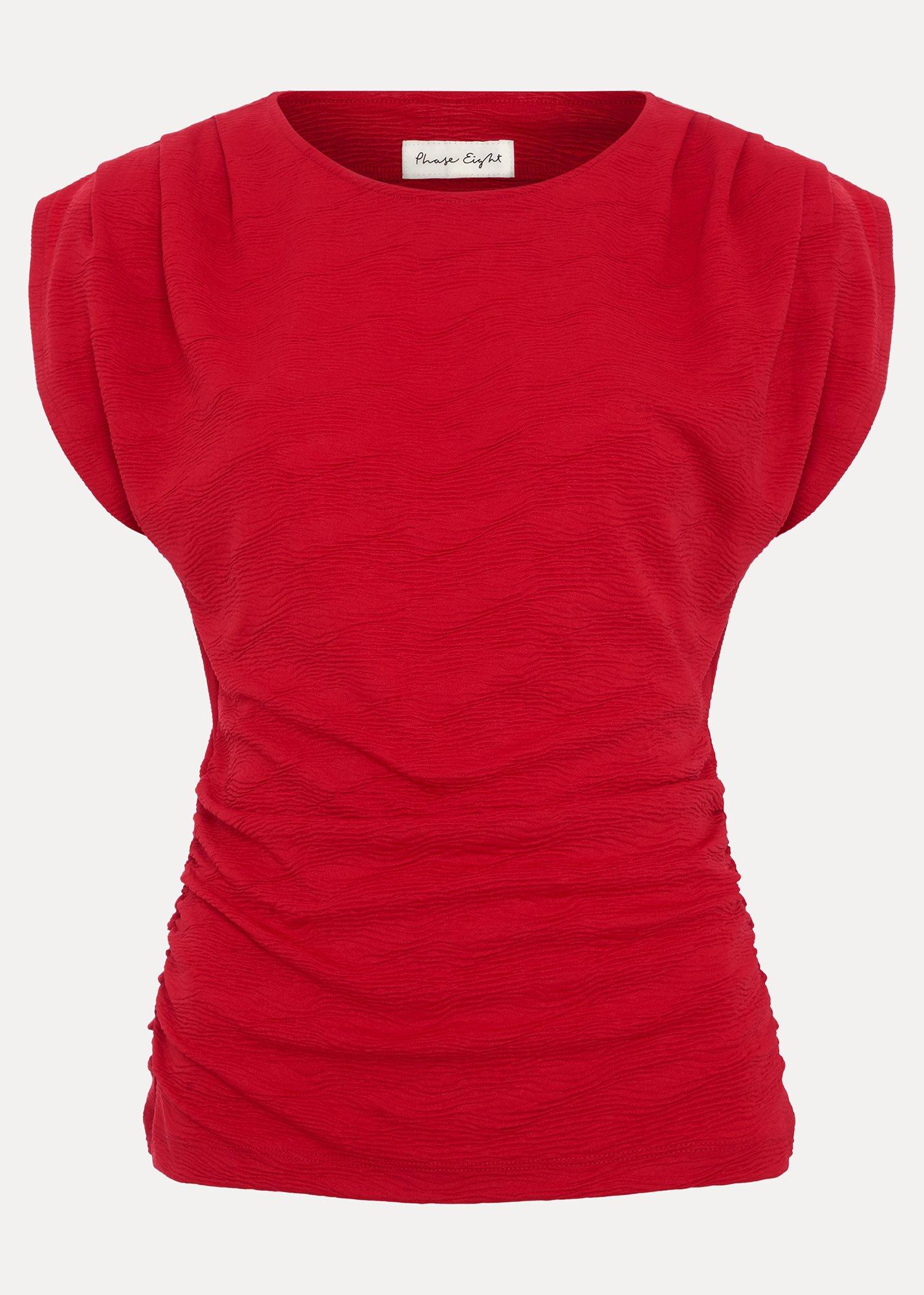 Rina Drape Textured Sleeveless Top