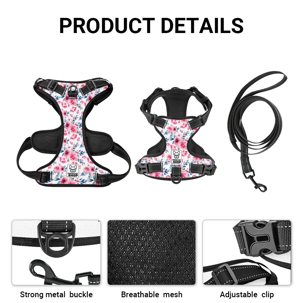 Weather-Resistant Zinnia - No-pull French Bulldog Dog Harness for Daily