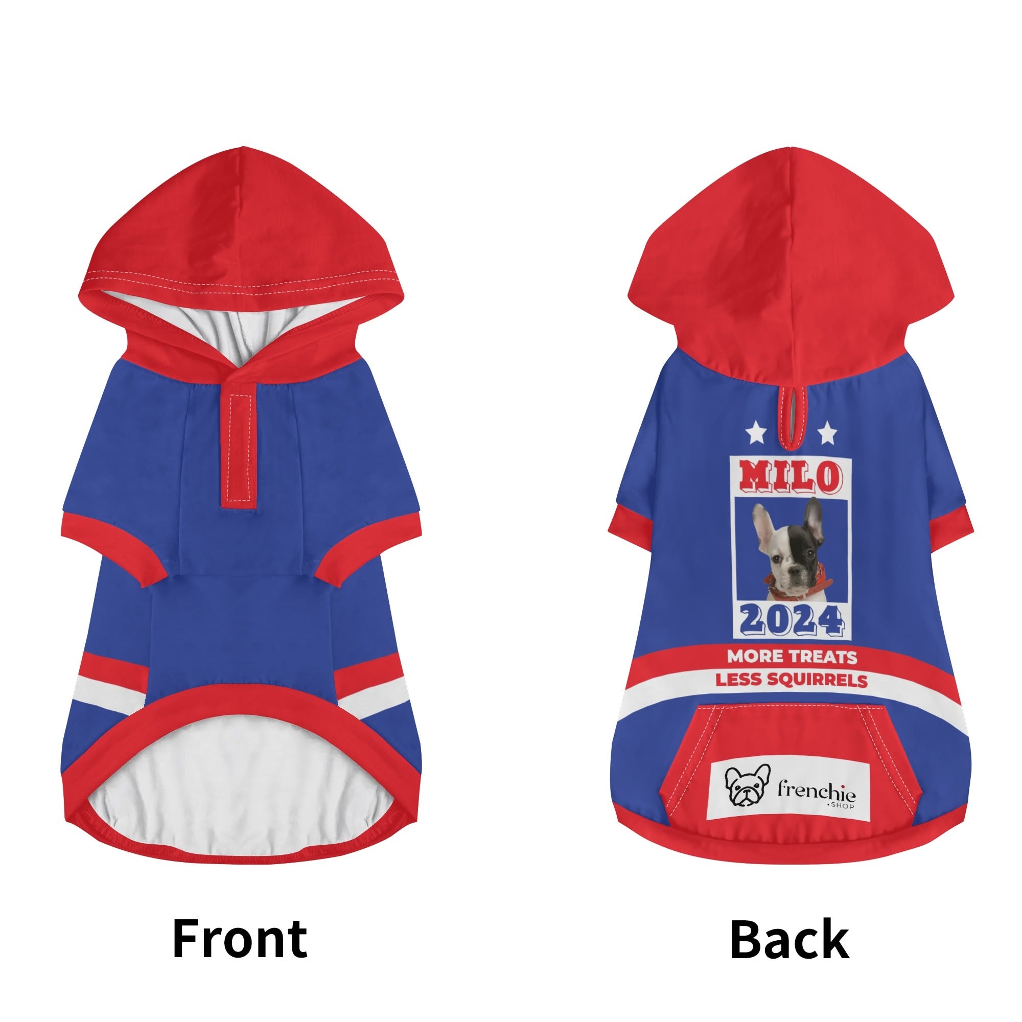 Custom French Bulldog Hoodies Showcasing Your Dog’s Photo and Name | Frenchie Shop Original