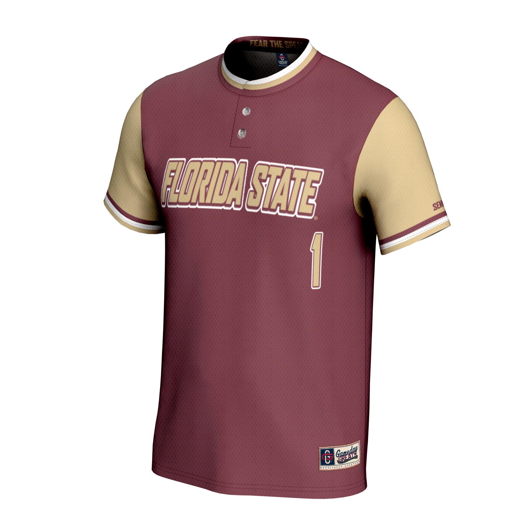 [DDG] Florida State Seminoles GameDay Greats Unisex Lightweight Softball Fashion Jersey - Garnet