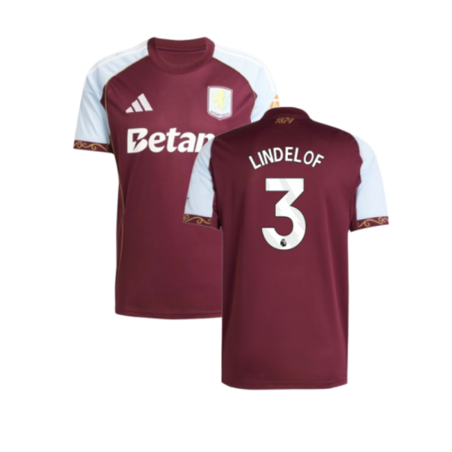 Lindelof 3 Supporter Grade Aston Villa Home Fan Shirt (Adults)