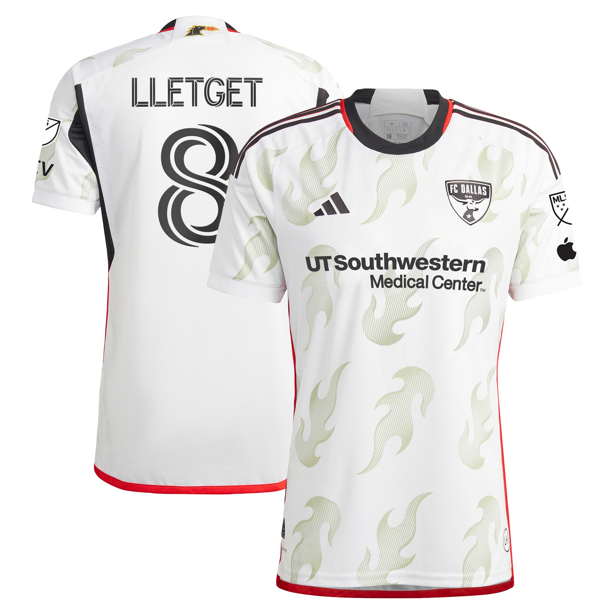 [SJH] Youth Sebastian Lletget FC Dallas 2024 Burn Baby Burn Authentic Player Jersey - White