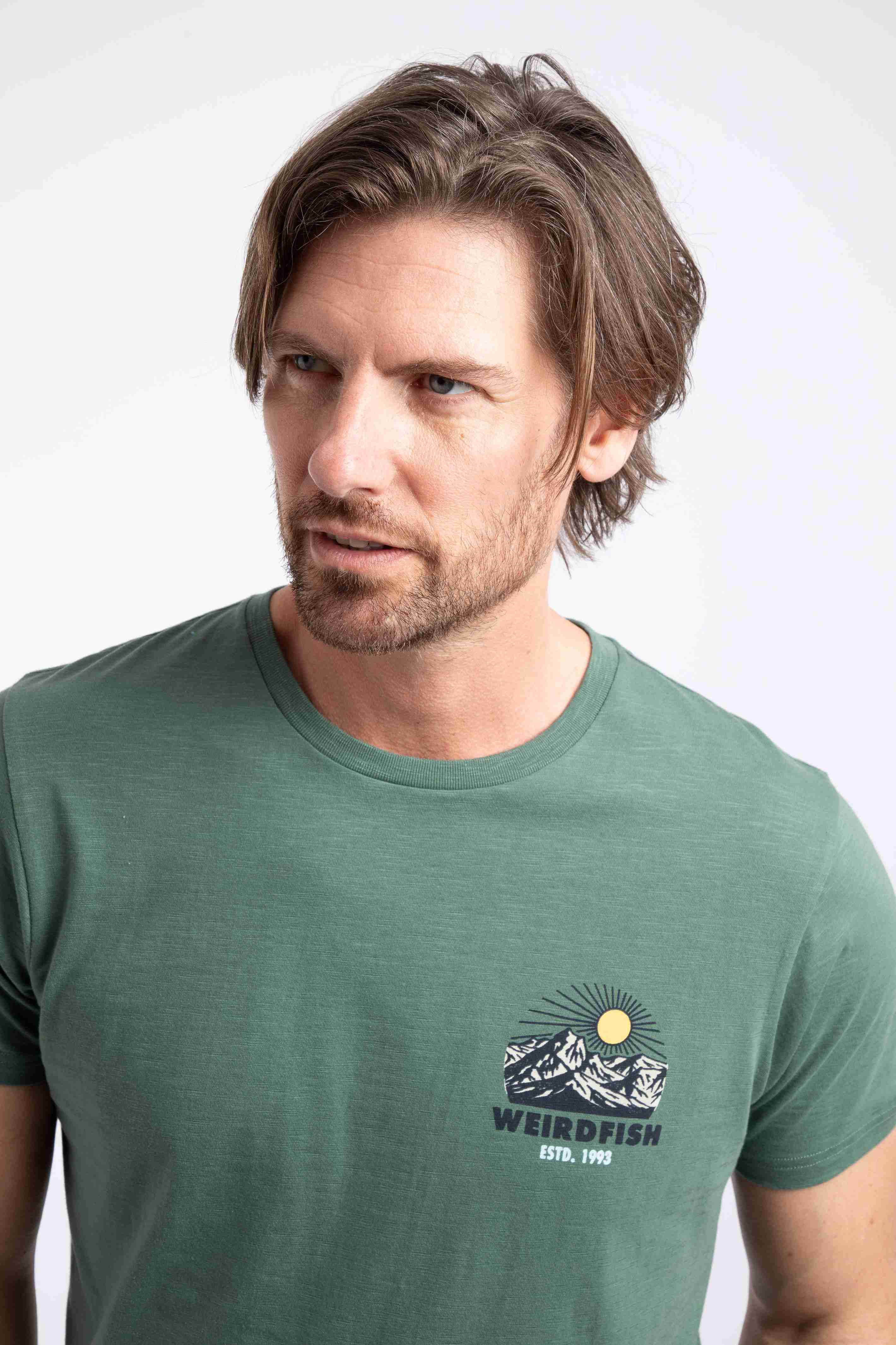 Lake District Back Print Graphic T-Shirt Dusky Green