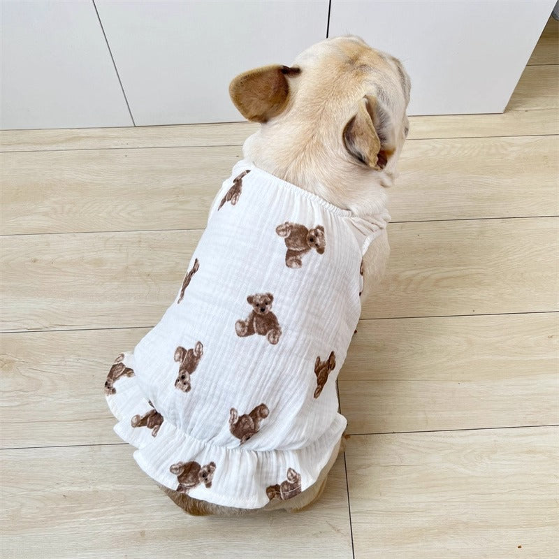 French Bulldog Chicruff Frenchie Summer Cotton Dress – Breathable