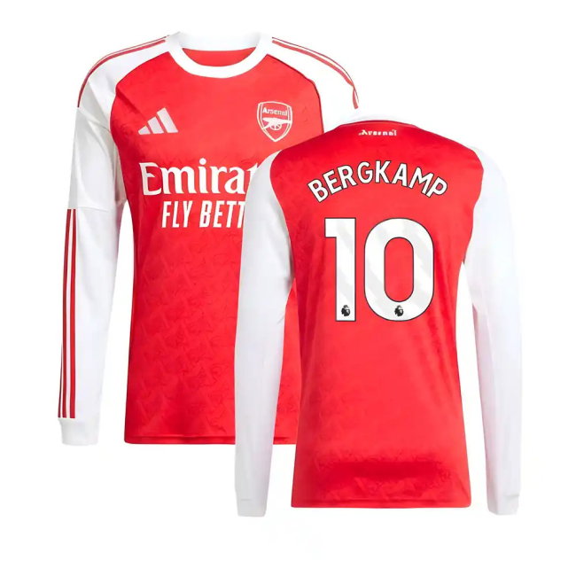 2025-2026 Arsenal Long Sleeve Home Shirt (Bergkamp 10)