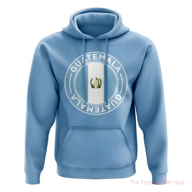 Men Guatemala Football Badge Hoodie (Sky)