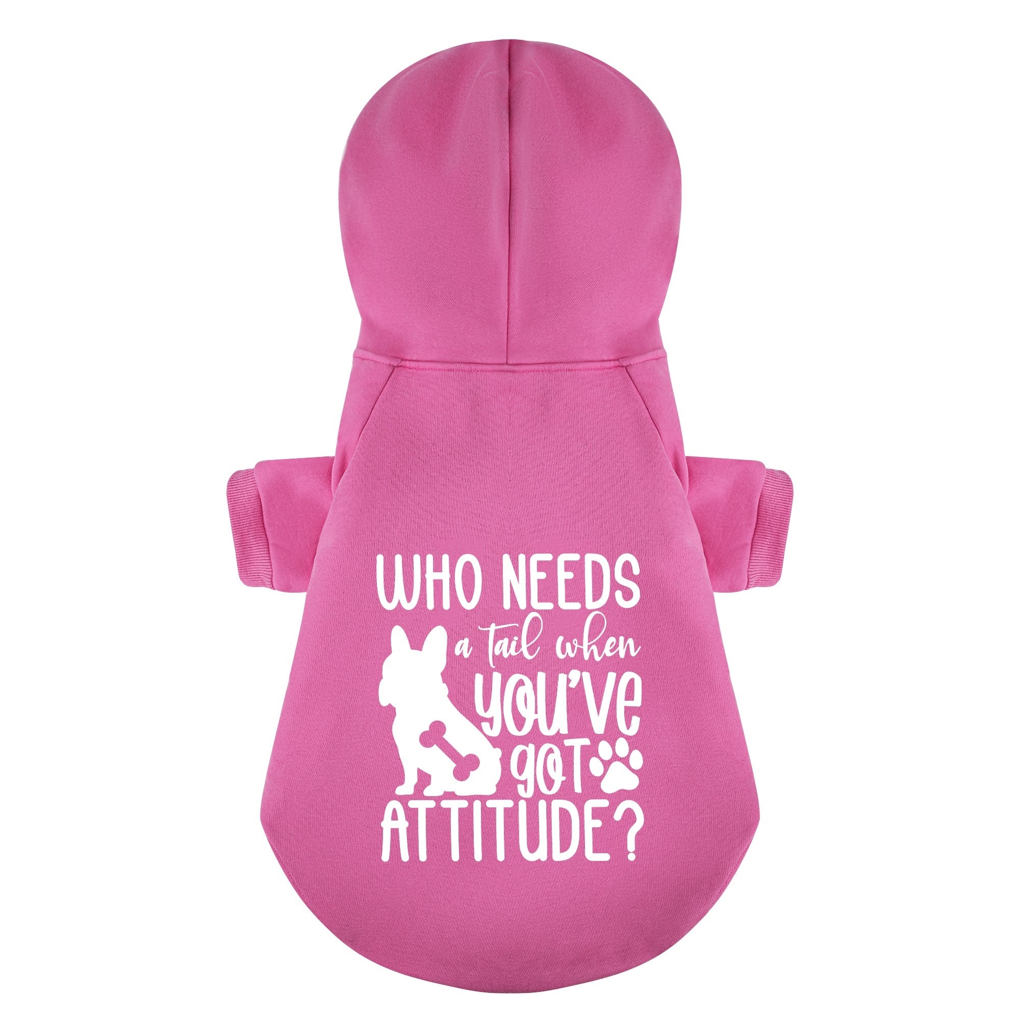 Who Needs A Tail When You've Got Attitude? - Durable Personalized French Bulldog Hoodies With Funny Quotes – Stylish, Cozy, And Premium 100% Cotton Indoor Comfort